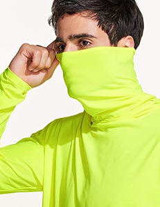 カスタムメンズ通気性クイックドライ構造安全シャツ黄色ポリエステルアンチ<span class=keywords><strong>UV</strong></span>長袖マスクパーカー釣りシャツ - Product Image 3