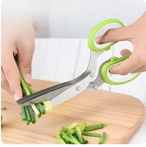 Multi-layers Stainless Steel <b>Kitchen</b> <b>Scissors</b> Scallion Cutter Herb <b>Scissors</b> Grinder Laver Spices Cut 5 <b>Kitchen</b> Salad <b>Scissors</b> - Product Image 3