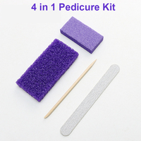 Nouvel ensemble portable avec pierre ponce, séparateur d'orteils, brochettes en bois, blocs éponge et sac pratique pour outils de soin des ongles des pieds