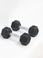 Haltères hexagonaux professionnels de 1 à 70 kg, haltères gainés de caoutchouc avec poignée moletée chromée, poids pour entraînement à domicile