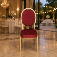 Chaises de banquet d'hôtel modernes, robustes, empilables, en tissu, avec pieds en métal, en promotion