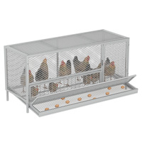 Poulailler automatique pour usage domestique avec système de distribution d'œufs, cage à poules en fil galvanisé avec tiroir de collecte des œufs