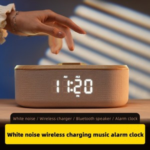 Thông Minh Không Dây Sạc Trạm Với Bluetooth Loa Đồng Hồ Báo Thức Đèn Bàn Ánh Sáng Ban Đêm Và Tiếng Ồn Trắng Máy Cho Phòng Ngủ - Product Image 4