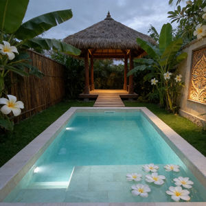 Piscina de Fibra de Vidrio con Spa con Rebosadero y Plataforma para Broncearse para Espacios Reducidos en el Patio Trasero - Product Image 3