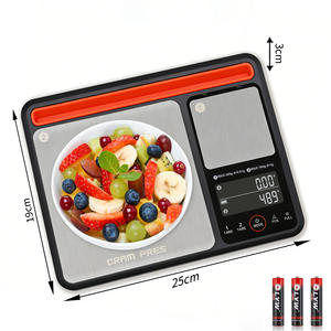 डुअल प्लेटफॉर्म फूड वेट स्केल के साथ 10 किलोग्राम क्षमता वाले वाटरप्रूफ स्टेनलेस स्टील की सतह एलसीडी डिस्प्ले एए बैटरी ऑपरेशन - Product Image 4