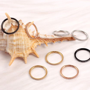 ASTM F136 G23 Titanium 1PCS <span class=keywords><strong>micro</strong></span> chèn cơ thể piercing đồ trang sức dát Zircon mũi vòng Hoop mũi Studs cho món quà 6-12mm Vòng mũi - Product Image 4