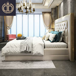 Ensemble <span class=keywords><strong>de</strong></span> chambre à coucher king size en bois et cuir, meubles blancs, luxueux et modernes, avec tête haute, <span class=keywords><strong>lit</strong></span> double king size - Product Image 3