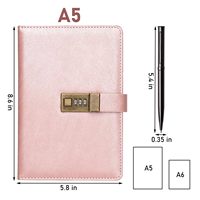 Journal avec serrure, A5 PU Journal en cuir Vintage Lock Journal Notebook protégé par mot de passe avec stylo et boîte-cadeau cadeau d'affaires