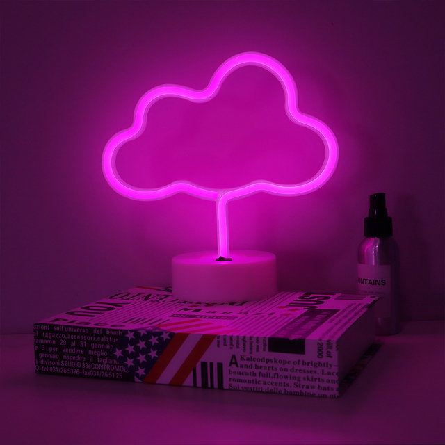 Cloud LED Neon Sign Light Kids Room  Gift Decor USB & Battery Powered Table Desktop Decorate Christmas Creative Decoration Lamp