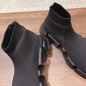 Fashionable trendy knitted walking <b>shoes</b>, high-top, thick-soled, casual <b>shoes</b>, luxurious designer <b>shoes</b> - Product Image 6