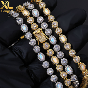 Hip-Hop Round Bead Crystal Chain Men's Zircon <b>Bracelet</b> - Product Image 1