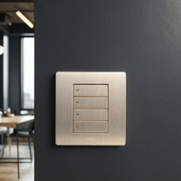 Interrupteur mural MGA ultra-plat 4 gangues 2 voies avec indicateur LED 250V 10A argent, application EWeLink, logo personnalisé