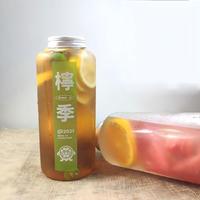Bouteille en plastique PET de qualité alimentaire 1000 ml avec bouchon à vis, impression UV, logo personnalisé, pour thé au lait, boissons froides, jus, yaourt, tequila, soda