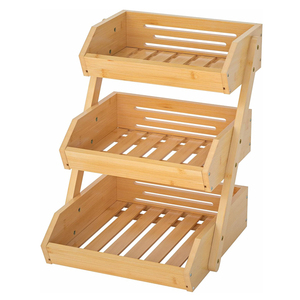 Estante de Bambú de 3 Niveles para Frutas, Frutero Decorativo para Encimera, Soporte para Almacenamiento de Verduras, Pan y Alimentos, Fábrica con Certificación BSCI - Product Image 1