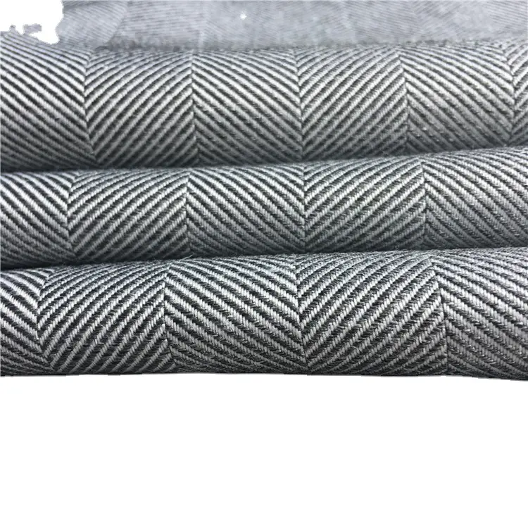 WHOLESALE Polyester Made for Fashion Uniform Winter Coat Cloth Woolen Like Tweed Herringbone Stripes Fabric