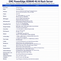 Serveur Rack AI 4U EMC PowerEdge XE8640 avec Double Processeur Intel Xeon et GPU NVIDIA H100 pour l'Entraînement d'IA de Grands Modèles Linguistiques et le HPC