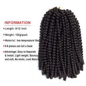 Tresses courtes au crochet Nubian Spring Twist de 8 pouces, extensions de <span class=keywords><strong>cheveux</strong></span> pré-torsadées <span class=keywords><strong>Afro</strong></span> Twist, <span class=keywords><strong>coiffure</strong></span> protectrice pour femmes africaines - Product Image 3