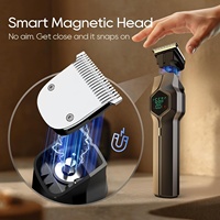 Tondeuse à barbe sans fil SK10-1011 avec têtes de rechange magnétiques à clipser, étanche IPX7, kits de toilettage pour hommes