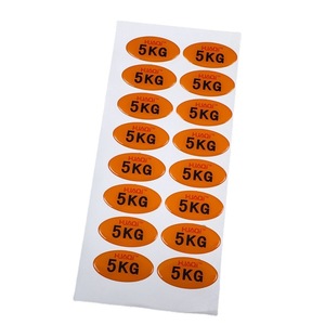 Étiquettes autocollantes ovales Wan Hong 5kg 25kg en PVC pour la logistique, autocollants de poids, impression personnalisée - Product Image 4