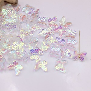 Glass Butterfly Shaped <b>Beads</b> 10mm Frosted With Gold Foil For DIY Jewelry Making Accessories Spring 2025 Yiwu Origin - Product Image 3