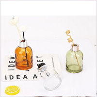 Diffuseur de parfum cylindrique en verre teinté, flacon vide rechargeable pour diffuseur à bâtonnets, pour décoration d'intérieur et aromathérapie