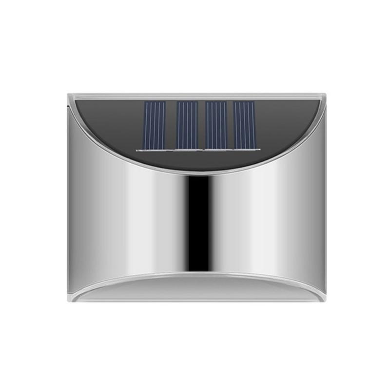 Outdoor Stainless Steel 4led Decorative Step Solar Led Wall Lights for Garden Stair Lamp Outdoor Fence