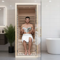 Sauna infrarouge lointain moderne pour une personne, conception ODM OEM, thérapie par lumière rouge, sauna intérieur