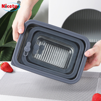 Boîte à bento rectangulaire en acier inoxydable 304, étanche, personnalisable en gros, avec couvercle en verre, pour le stockage dans la cuisine