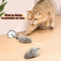 Jouets interactifs : Souris en peluche à remonter, jouet pour chat, jouet pour animaux de compagnie, jouet de course pour chats
