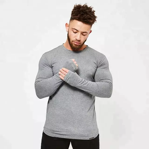 T-shirt de sport en gros pour homme, gris, personnalisé - Product Image 2