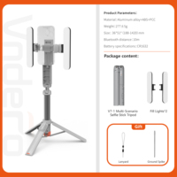 Vndefo 1.42 M Portable Selfie Stick Trépied À Distance Nouveau Mini Équipement De Streaming En Direct En Alliage D'aluminium Support De Téléphone Magnétique Durable