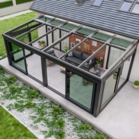 Solarium personnalisé autoportant en aluminium verre bien éclairé véranda de jardin économe en énergie véranda à vendre