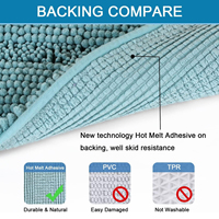 Tapis de bain antidérapant personnalisé CF, lavable en machine, doux, moelleux, absorbant, séchage rapide, tapis de bain en chenille antidérapant pour salle de bain