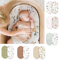 Matelas pour bébé nouveau-né en jersey de coton biologique 100% imprimé sur mesure, couleur unie, motif floral, doux, lisse, anti-boulochage, 32"*16"