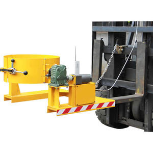 Herramienta de descarga y volteo de bidones industriales, elevador de bidones montado en montacargas eléctrico de 585 mm de diámetro para acero y plástico - Product Image 1