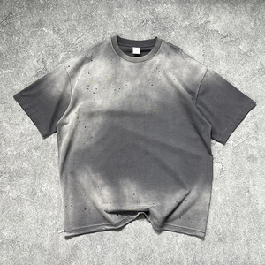 Áo thun thời trang nam in kỹ thuật số DTG, in lụa, chất liệu 100% cotton hữu cơ 275GSM, xử lý acid wash cá nhân hóa, phun mực. - Product Image 2
