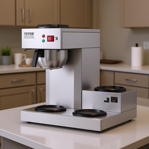 Cafetera eléctrica comercial Vevor de 12 tazas de acero inoxidable con 3 calentadores para uso en oficina - Product Image 2