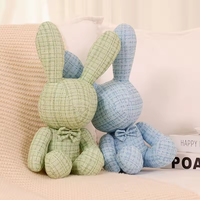 Lapin de Pâques en peluche poupée jouets tissu à carreaux en peluche lapin fille cadeaux Floral coloré doux beau cadeau