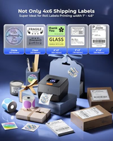 Imprimante d'étiquettes d'expédition Phomemo D420D sans fil thermique 4x6 pouces 203 dpi sans encre avec écran tactile pour les petites entreprises