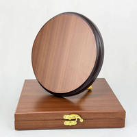 Plaque en bois ronde marron personnalisée, médaille, plaque de récompense carrée en bois avec boîte en bois