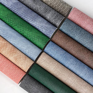 Tela de tapicería artificial texturizada cuero sintético PU cocodrilo cuero sintético para bolso/muebles vaqueros en relieve estilo retro - Product Image 6