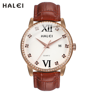 Montre à quartz originale HALEI pour homme, étanche 3 ATM, avec chiffres romains et cadran diamanté, vente en gros - Product Image 2