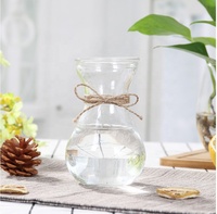 Vase de table moderne en verre cristal, vase de table en verre borosilicate en forme de bouteille pour fleurs séchées, décoration de salon et de maison