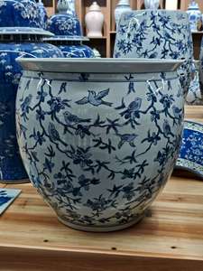 Oiseaux et fleurs design <span class=keywords><strong>grand</strong></span> <span class=keywords><strong>pot</strong></span> de fleurs <span class=keywords><strong>en</strong></span> <span class=keywords><strong>céramique</strong></span> <span class=keywords><strong>pot</strong></span> de décoration de maison fait main - Product Image 3