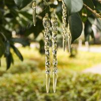 Ornements de Noël créatifs transparents en forme de barres de glace et de glaçons, Nouveaux articles de décoration pour sapin de Noël, Accroches filetées