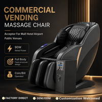 Fauteuil de massage commercial Zhipin Pro avec accepteur de devises mondiales, design zéro gravité écologique, fonction musicale, pour distributeurs automatiques
