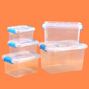 Boîte de rangement en plastique transparent avec couvercle, organisateur de bureau rectangulaire de qualité alimentaire pour jouets, bijoux, matériel, pâte à modeler, LEGO - Product Image 1