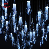 Lustre suspendu moderne de luxe personnalisable intérieur hall d'hôtel salon suspendu installation de plafond alimentation ca