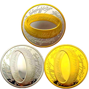 Monete d'Oro Personalizzate per <span class=keywords><strong>il</strong></span> Commercio Estero Medaglie <span class=keywords><strong>Anelli</strong></span> del <span class=keywords><strong>Signore</strong></span> Stampa UV Nichelatura Nera Monete Commemorative Uniche in Metallo Straniero - Product Image 3
