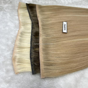 Spedizione rapida in Stock estensione <span class=keywords><strong>capelli</strong></span> a farfalla vera <span class=keywords><strong>capelli</strong></span> umani 2 lati iniettati Xo invisibile fori trama 24 pollici - Product Image 4